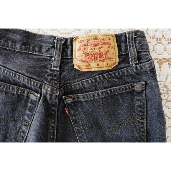 Vtg 80s Levi's 501 Dark Grey Tapered Jeans est. 2 - Picture 4 of 7